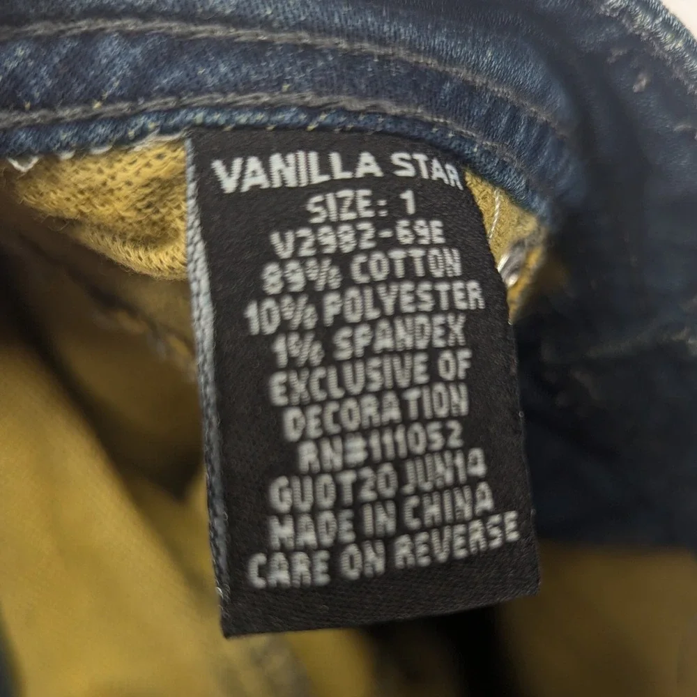 Vanilla Star Womens Jeans Dark Wash Skinny Fit Size 1‎